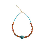 N°21 CORAL & TURQUOISE 24,30g. NECKLACE