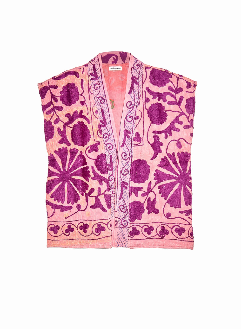 GILET KANTHA BRODE