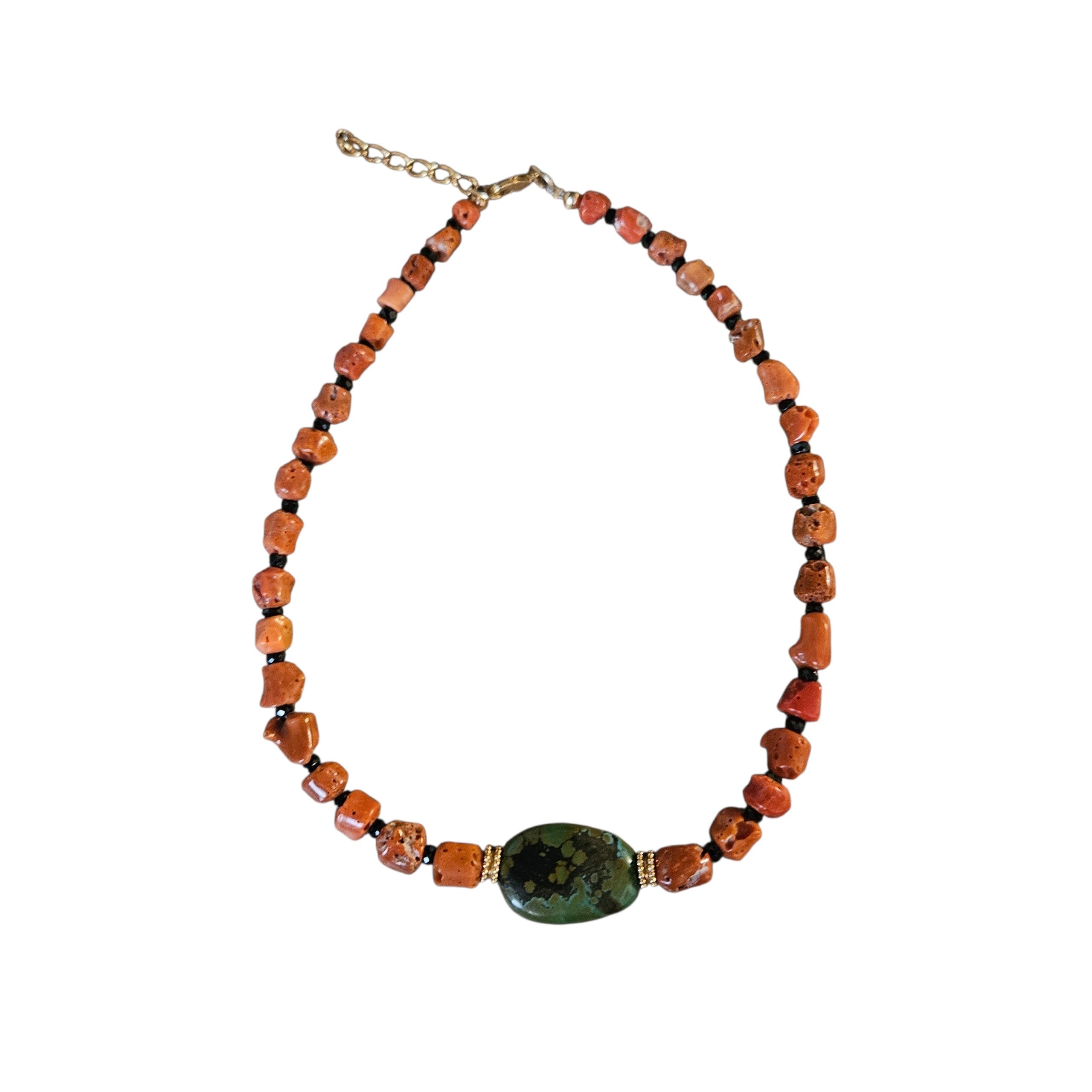 N°25 CORAL & TURQUOISE 28,98g. NECKLACE
